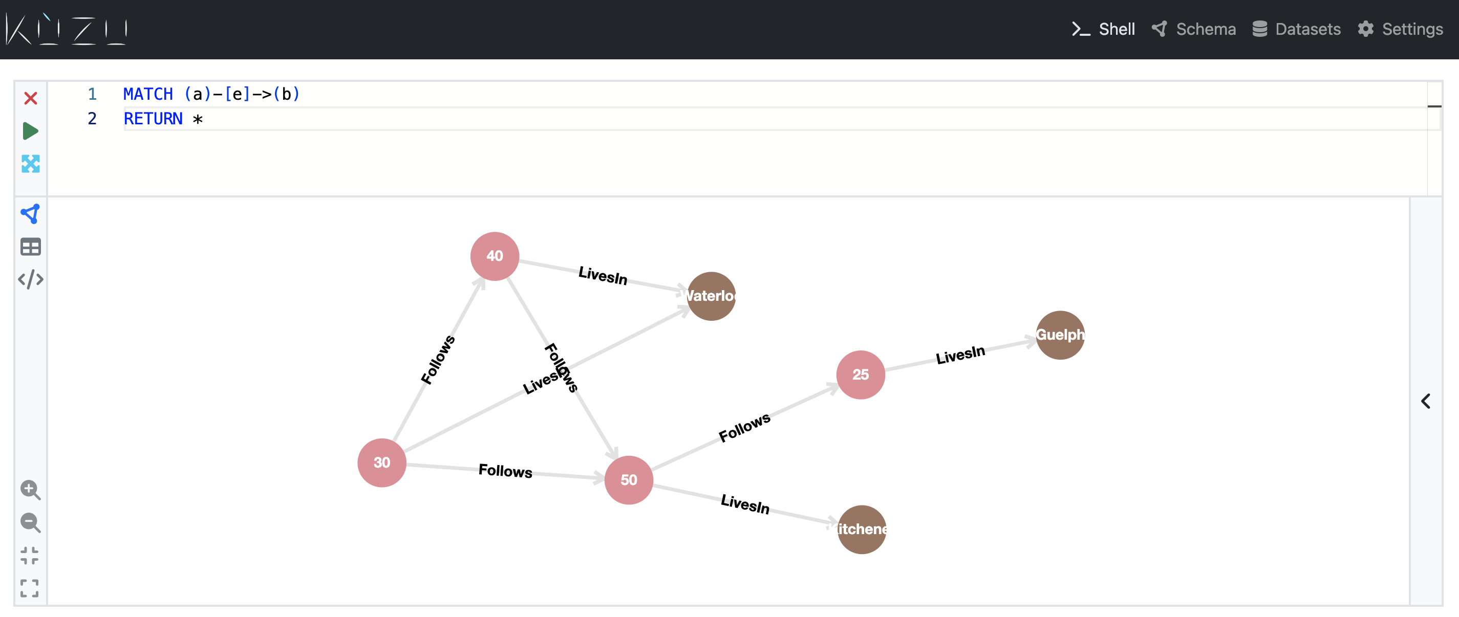 KùzuExplorer: An interactive tool to visualize graph query results and schemas